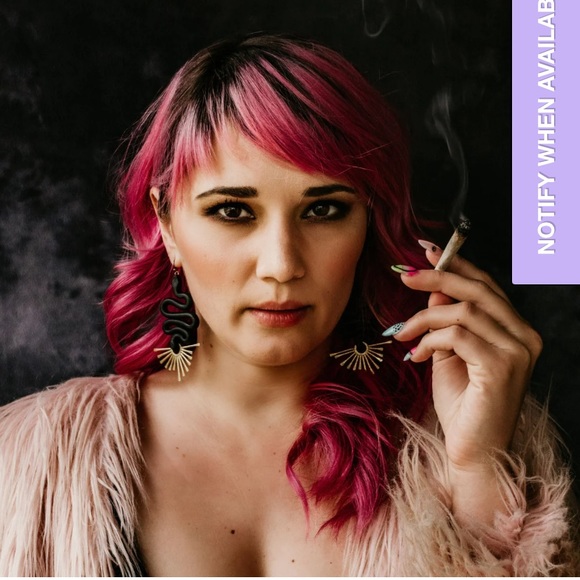 Meesha Farzaneh Medusa Earrings in Black - Picture 3 of 5